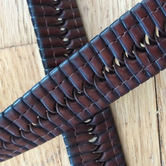 52" Genuine Leather Reversible Braided Belt. - Picture 3 of 6